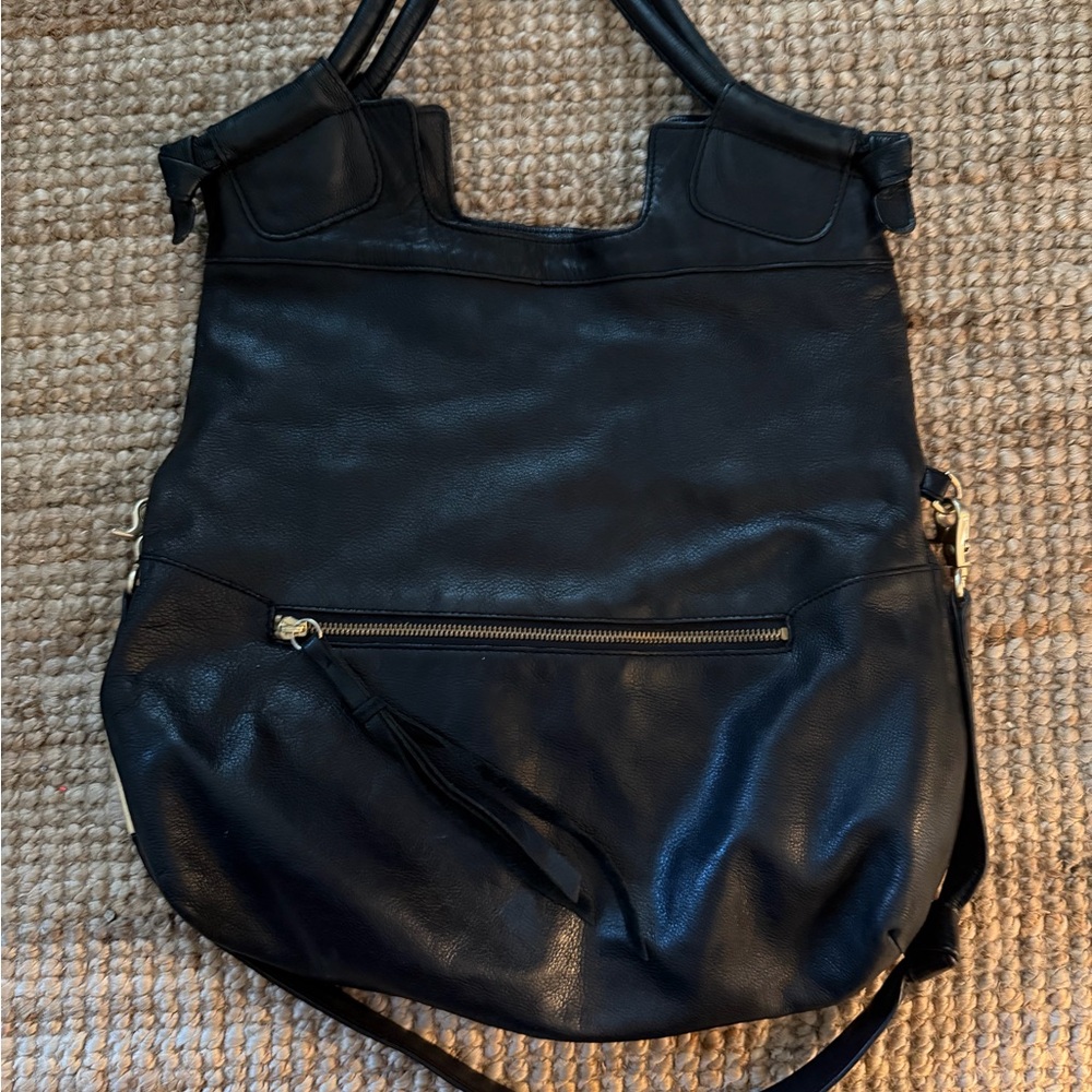 Foley + Corinna Black Leather Shoulder Bag